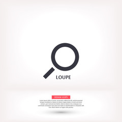 Magnifier with a man vector icon , lorem ipsum Flat design