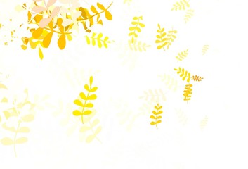 Light Green, Yellow vector abstract background with leaves.
