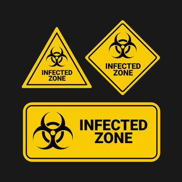 Vector illustration of a prohibited sign entering the area. Suitable for quarantine zones of the corona virus pandemic. Graphic element of the COVID-19 transmission prevention campaign.