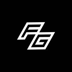 FG logo monogram with up to down style negative space design template