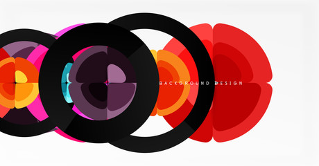 Abstract background, trendy color circles geometrical composition. Vector Illustration For Wallpaper, Banner, Background, Card, Book Illustration, landing page