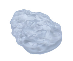 Sample of transparent cosmetic gel on white background