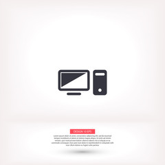 Computer vector icon , lorem ipsum Flat design