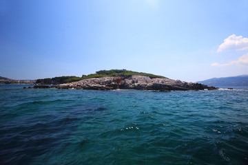  Island in Albania. Blue water. © moniadk