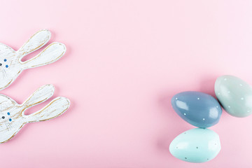 Easter Card Egg Bunny. Top view