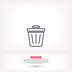 Trash vector icon , lorem ipsum Flat design