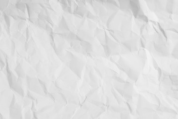 White color texture of crumpled paper, can be use as abstract background, wallpaper,  webpage, copy space for text.