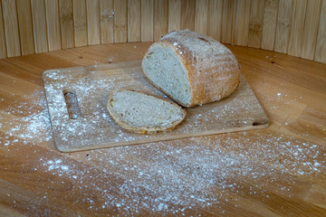 bread on wooden table