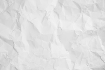 White color texture of crumpled paper, can be use as abstract background, wallpaper,  webpage, copy space for text.