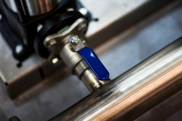 Heating system's cooper pipes with ball valves