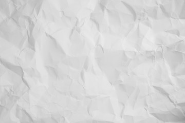 White color texture of crumpled paper, can be use as abstract background, wallpaper,  webpage, copy space for text.