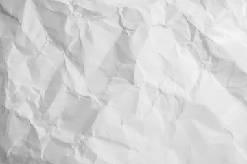 White color texture of crumpled paper, can be use as abstract background, wallpaper,  webpage, copy space for text.