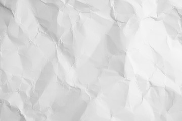White color texture of crumpled paper, can be use as abstract background, wallpaper,  webpage, copy space for text.
