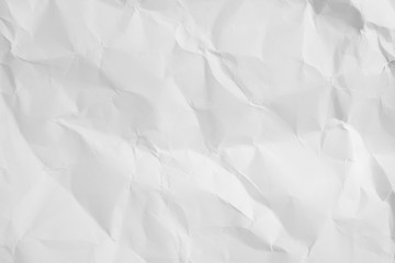 White color texture of crumpled paper, can be use as abstract background, wallpaper,  webpage, copy space for text.