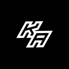 KA logo monogram with up to down style negative space design template