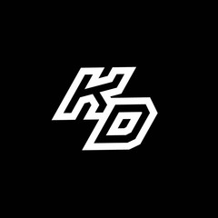 KD logo monogram with up to down style negative space design template