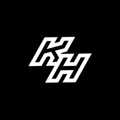 KH logo monogram with up to down style negative space design template