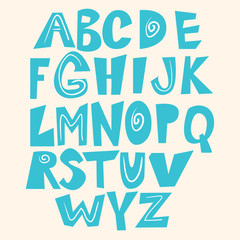 cute colorful alphabet for children, learning letters for little ones
