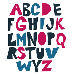 cute colorful alphabet for children, learning letters for little ones