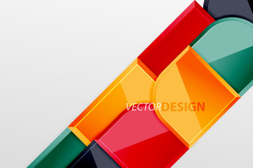 Glossy glass squares with round elements geometric composition. Abstract geometric background with 3d effect composition For Wallpaper, Banner, Background, Card, Book Illustration, landing page