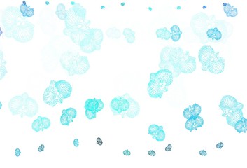 Light Blue, Green vector abstract pattern with flowers.