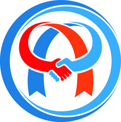 people deal handshake logo and icon vector design template