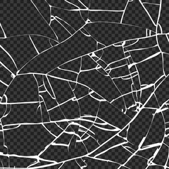 Surface of broken glass texture. Sketch shattered or crushed glass effect. Vector