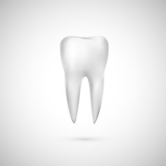 Realistic tooth illustration. Dental care and teeth restoration. Medicine icon. Vector