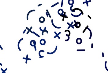 Light BLUE vector template with math simbols.