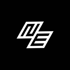 NE logo monogram with up to down style negative space design template