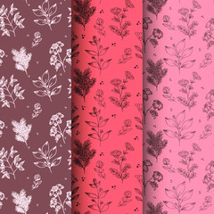 Hand drawn floral seamless pattern 