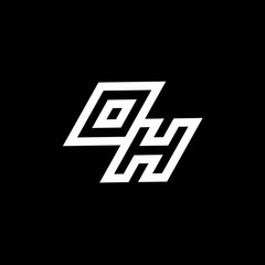 DH logo monogram with up to down style negative space design template