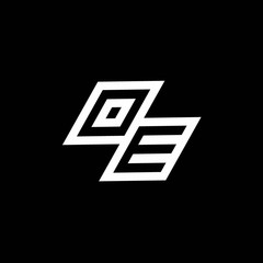 OE logo monogram with up to down style negative space design template