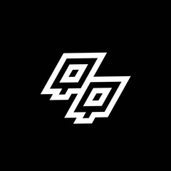 QQ logo monogram with up to down style negative space design template