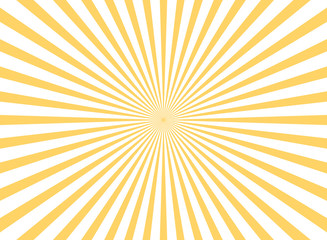 Sunlight rays horizontal background. Bright orange color burst background.