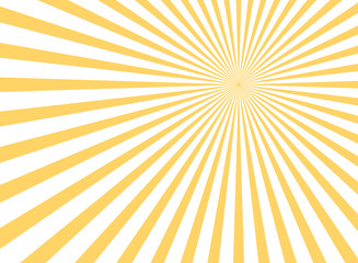 Sunlight rays horizontal background. Bright orange color burst background.