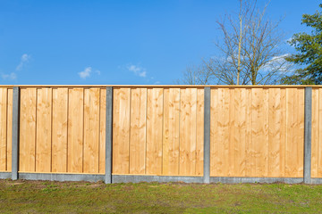 Built new horizontal wooden fence construction