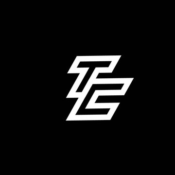 TC logo monogram with up to down style negative space design template