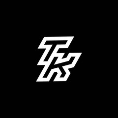 TK logo monogram with up to down style negative space design template