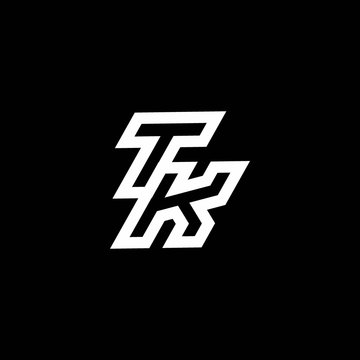 TK logo monogram with up to down style negative space design template