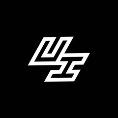 UI logo monogram with up to down style negative space design template