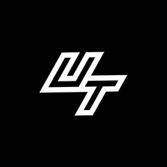 UT logo monogram with up to down style negative space design template