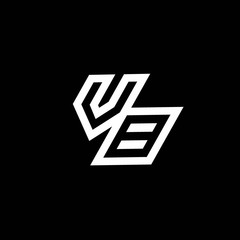 VB logo monogram with up to down style negative space design template