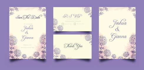 Elegant wedding invitation template design