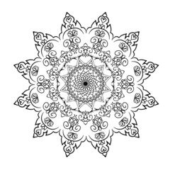 Oriental abstract ornament. Template for carpet, textile and any surface. Ornamental vector pattern with filigree details.mandala background, square geometric lace pattern with ornate frame, tribal 