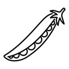 Spring peas icon. Outline spring peas vector icon for web design isolated on white background