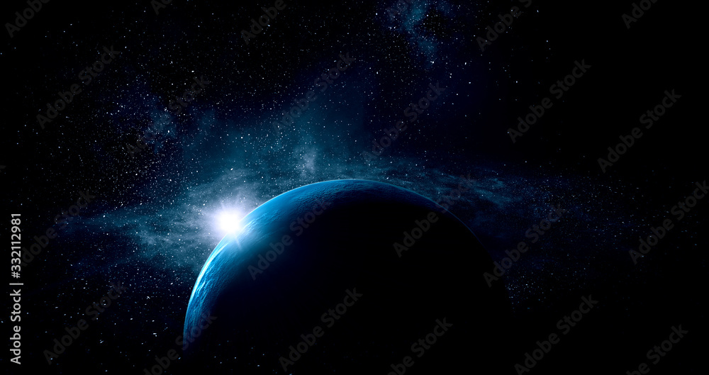 Wall mural image of outer space. . mixed media