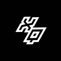 XQ logo monogram with up to down style negative space design template