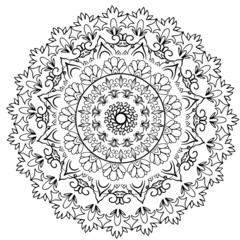 Oriental abstract ornament. Template for carpet, textile and any surface. Ornamental vector pattern with filigree details.mandala background, square geometric lace pattern with ornate frame, tribal 