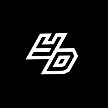 YD logo monogram with up to down style negative space design template